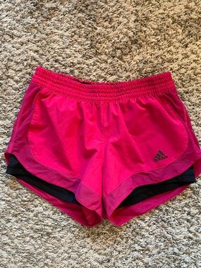 3/$20 adidas Bright Pink Athletic Shorts with Black Liner